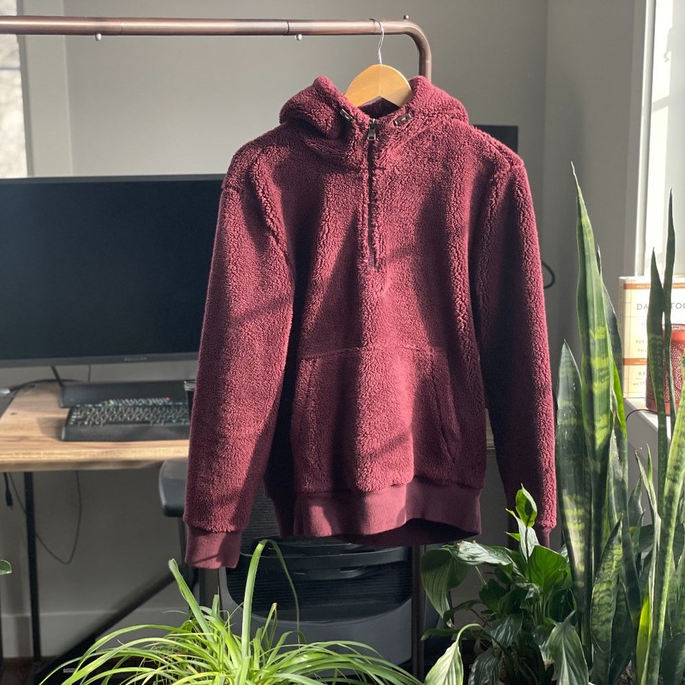 Banana Rep Sherpa Half-Zip Hoodie (Purple Prune)